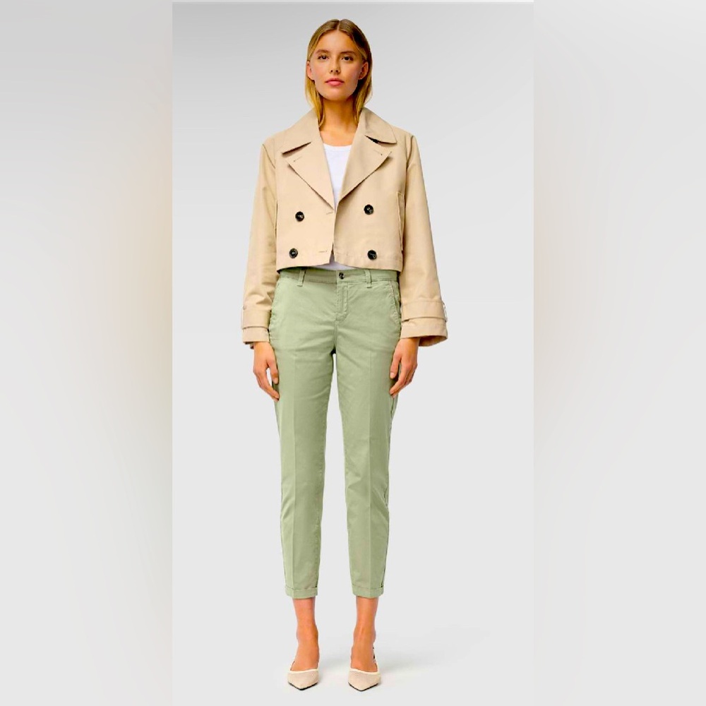 Mac Jeans Brigitte Chino Turn Up Pant: Dried Rosemary
